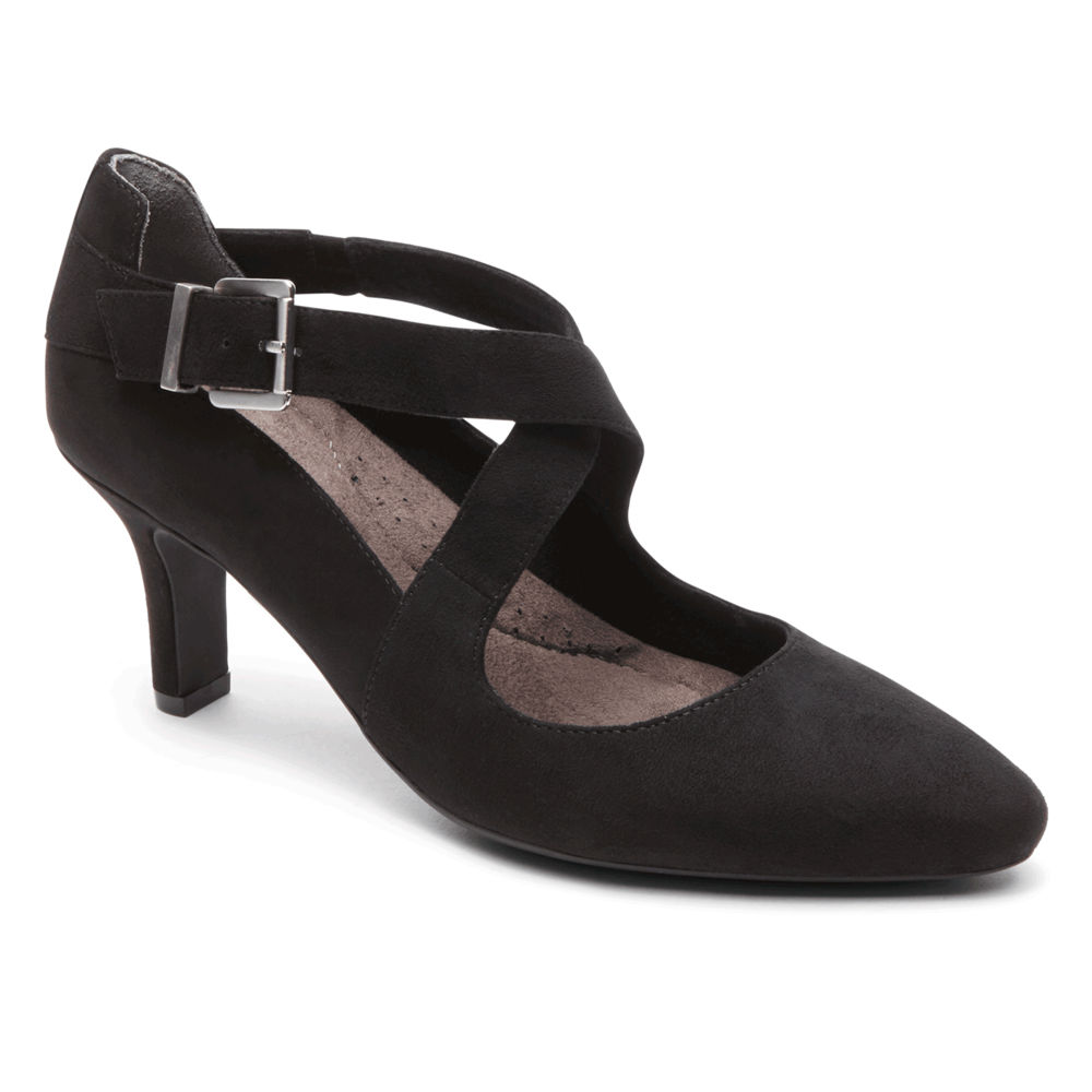 Rockport Singapore Womens Heels - Sharna Cross-Strap Black - QR1302984